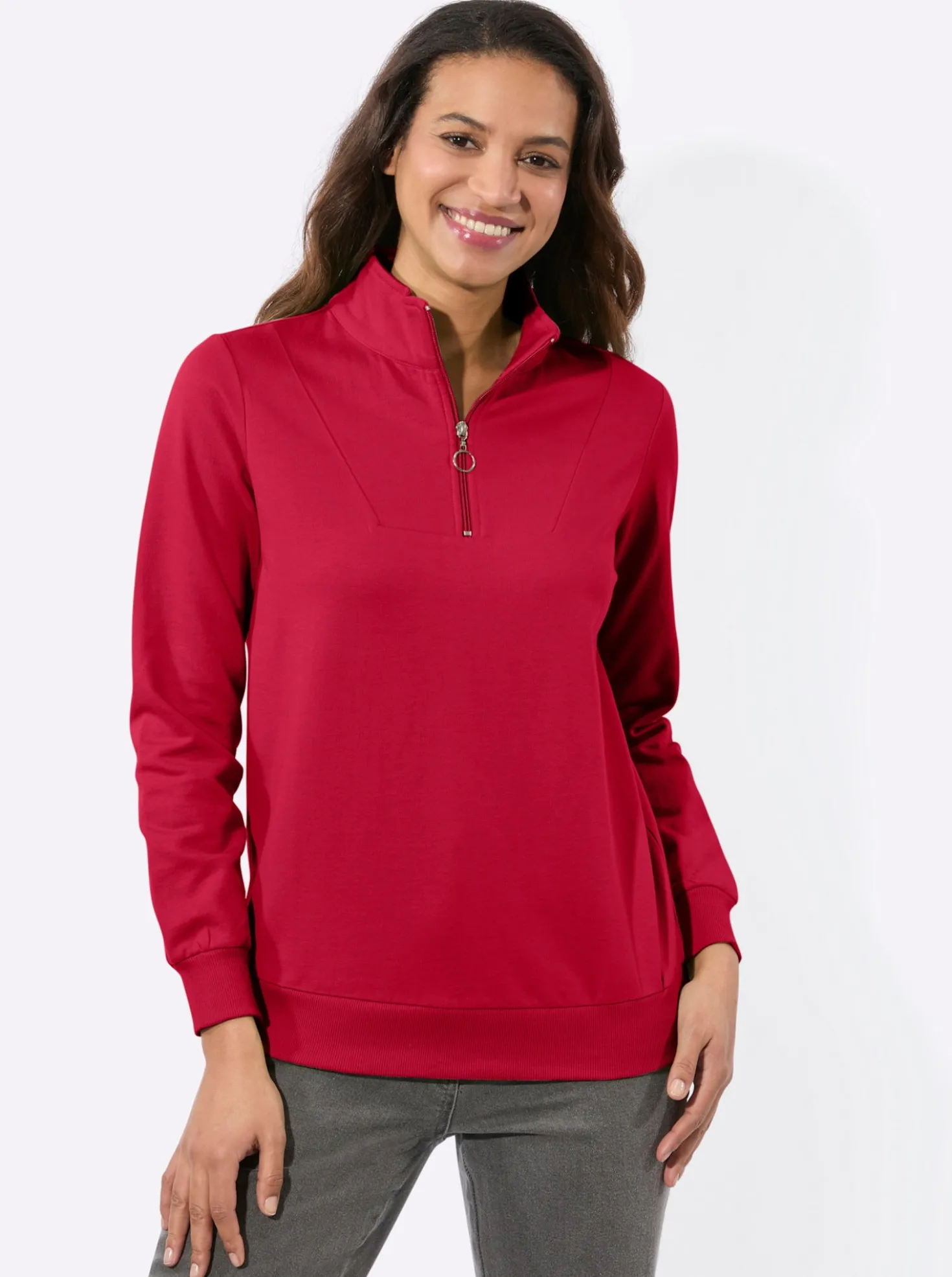 Sweatshirt mit Troyerkragen