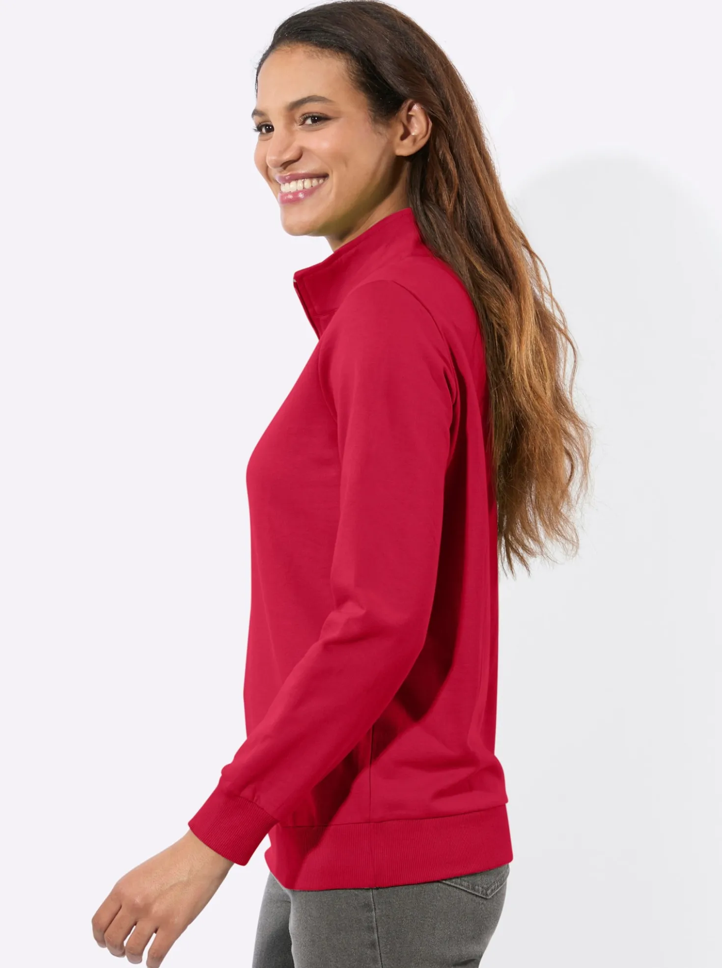 Sweatshirt mit Troyerkragen