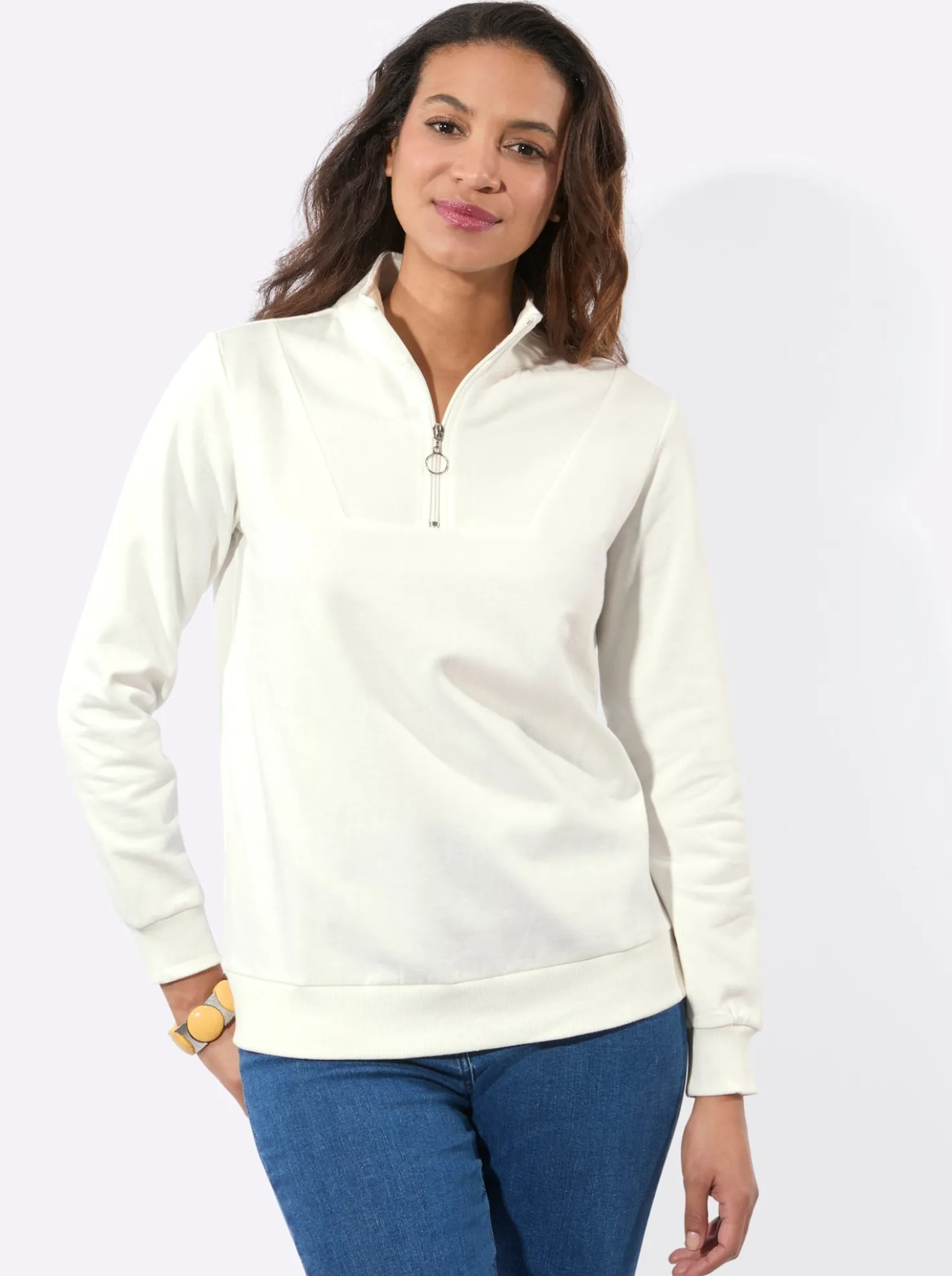 Sweatshirt mit Troyerkragen