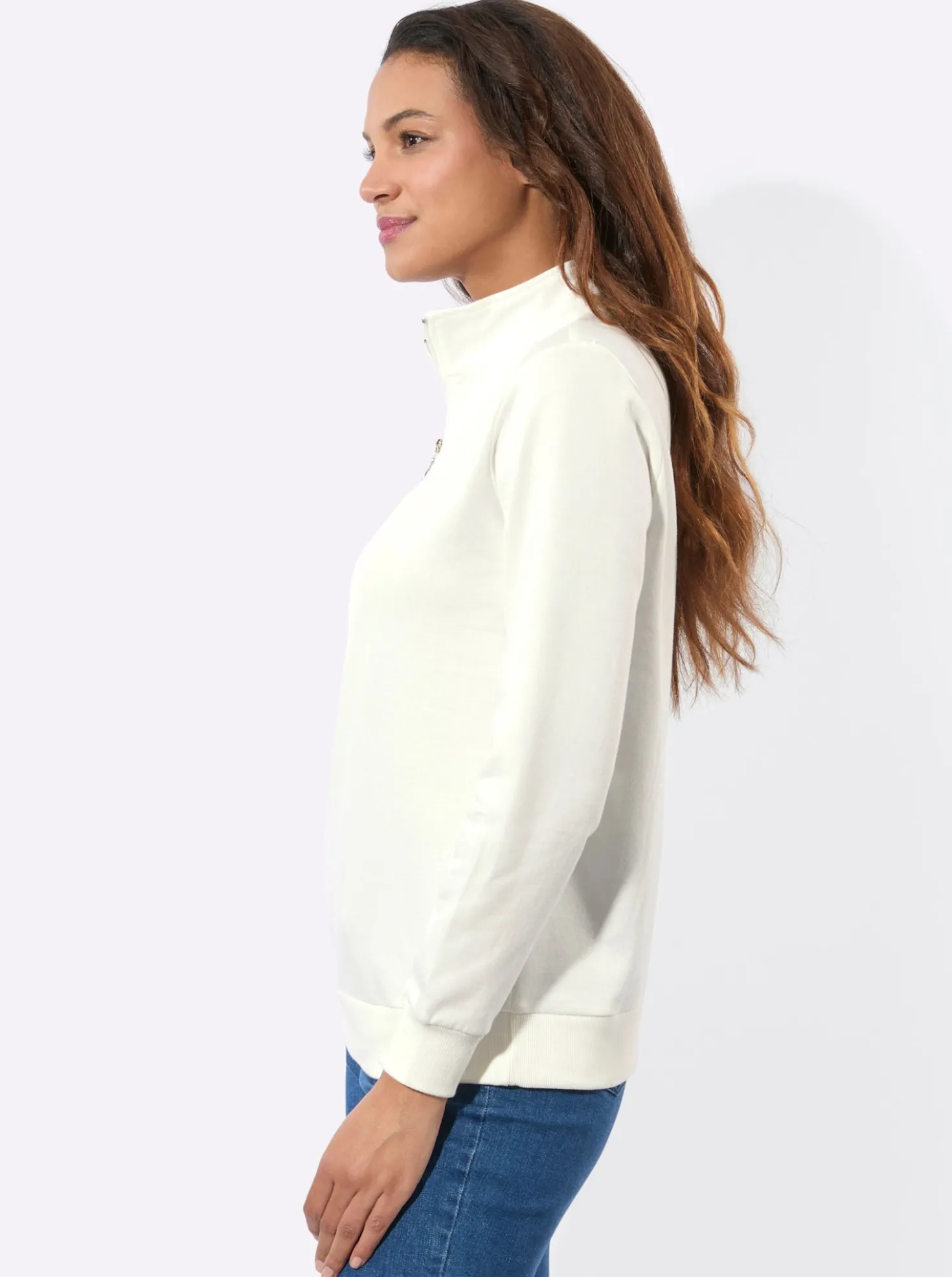 Sweatshirt mit Troyerkragen