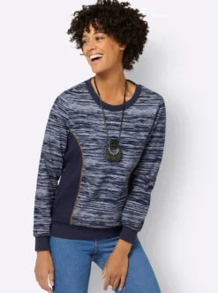 Sweatshirt mit Uni-Einsätzen