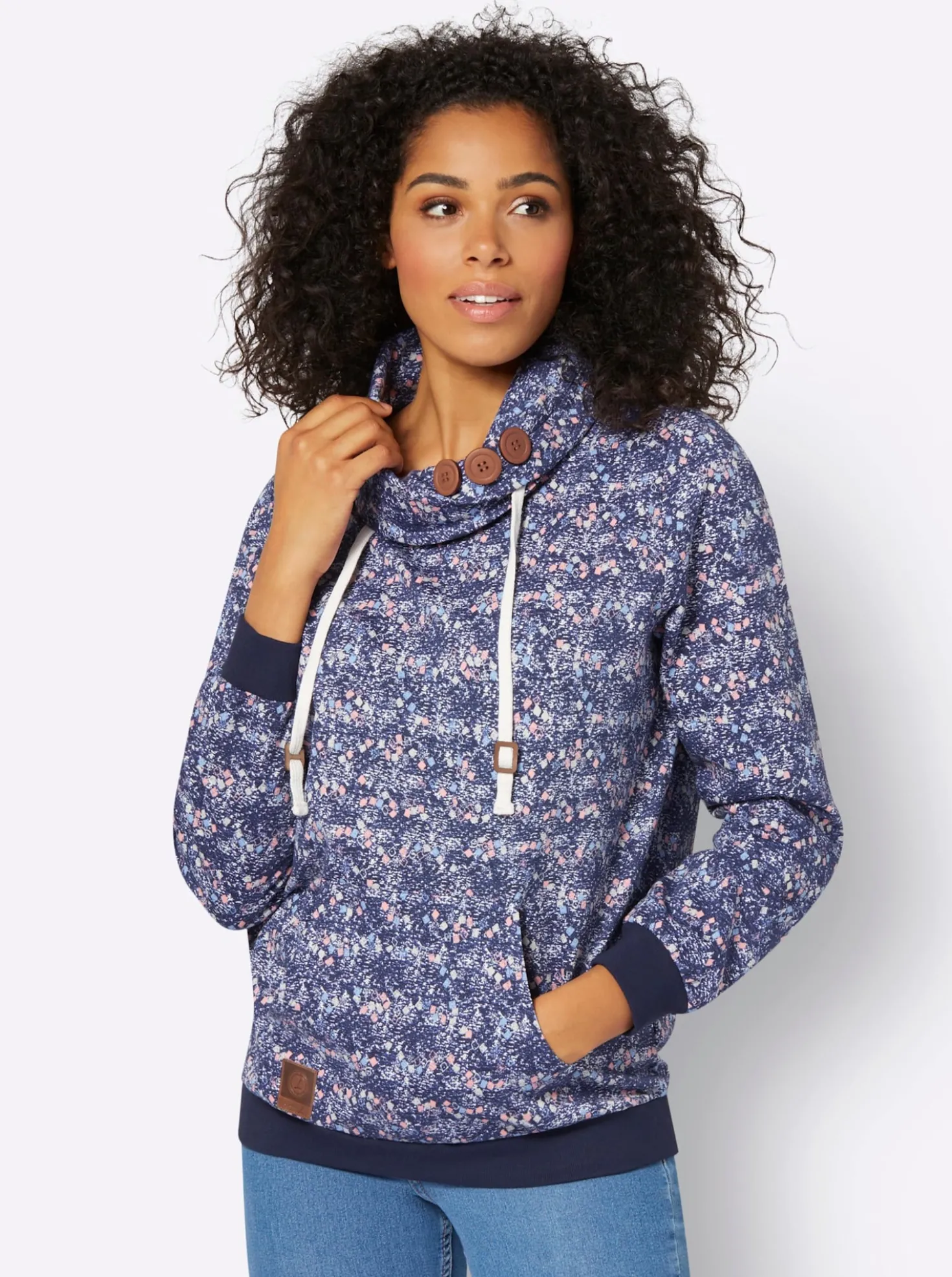 Sweatshirt mit Zierknöpfen