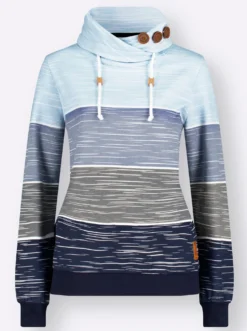 Sweatshirt mit Zierknöpfen am Kragen