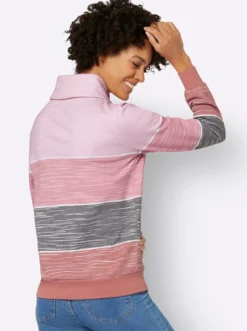 Sweatshirt mit Zierknöpfen am Kragen