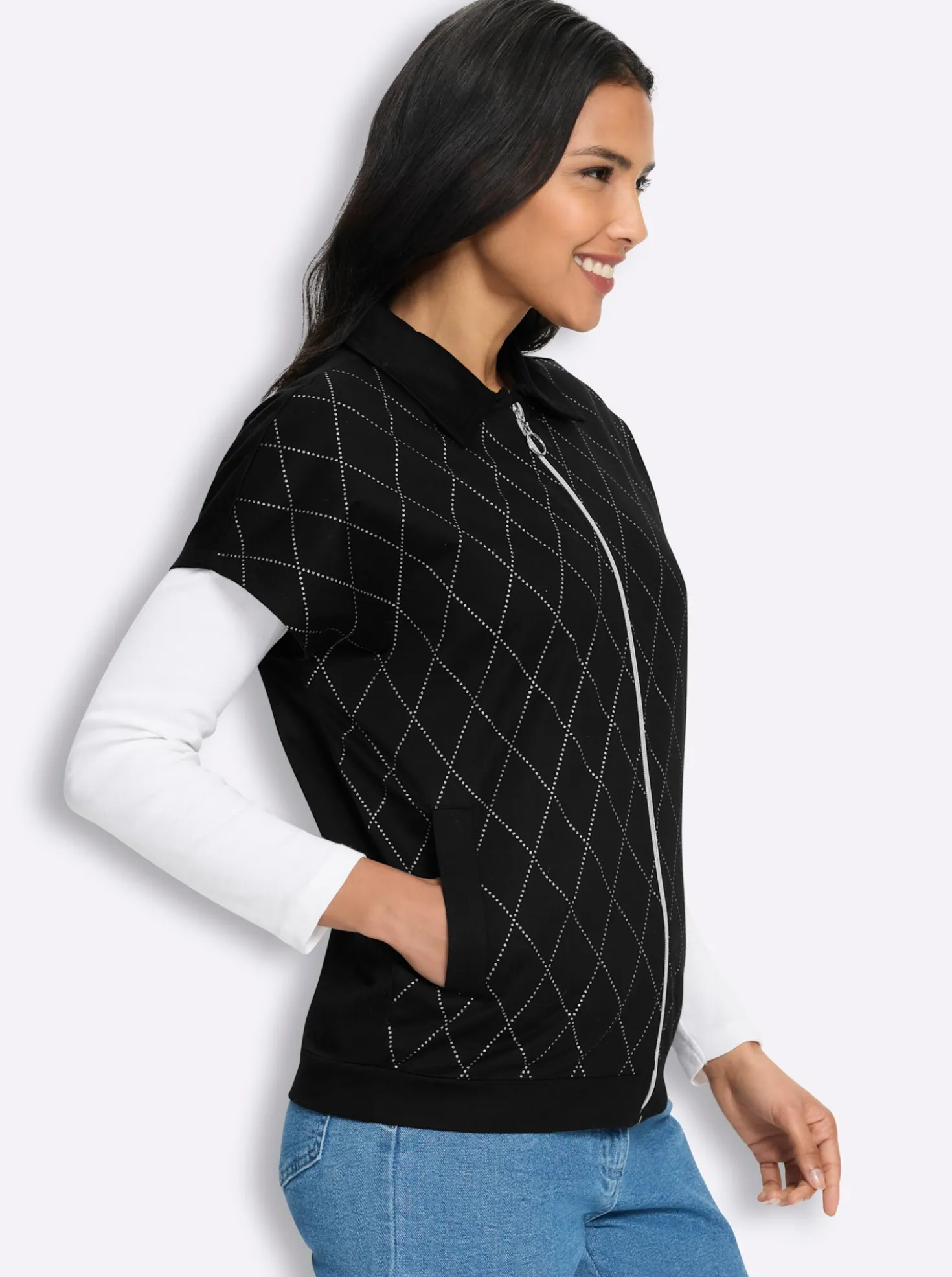 Sweatweste mit Folien-Druck vorne