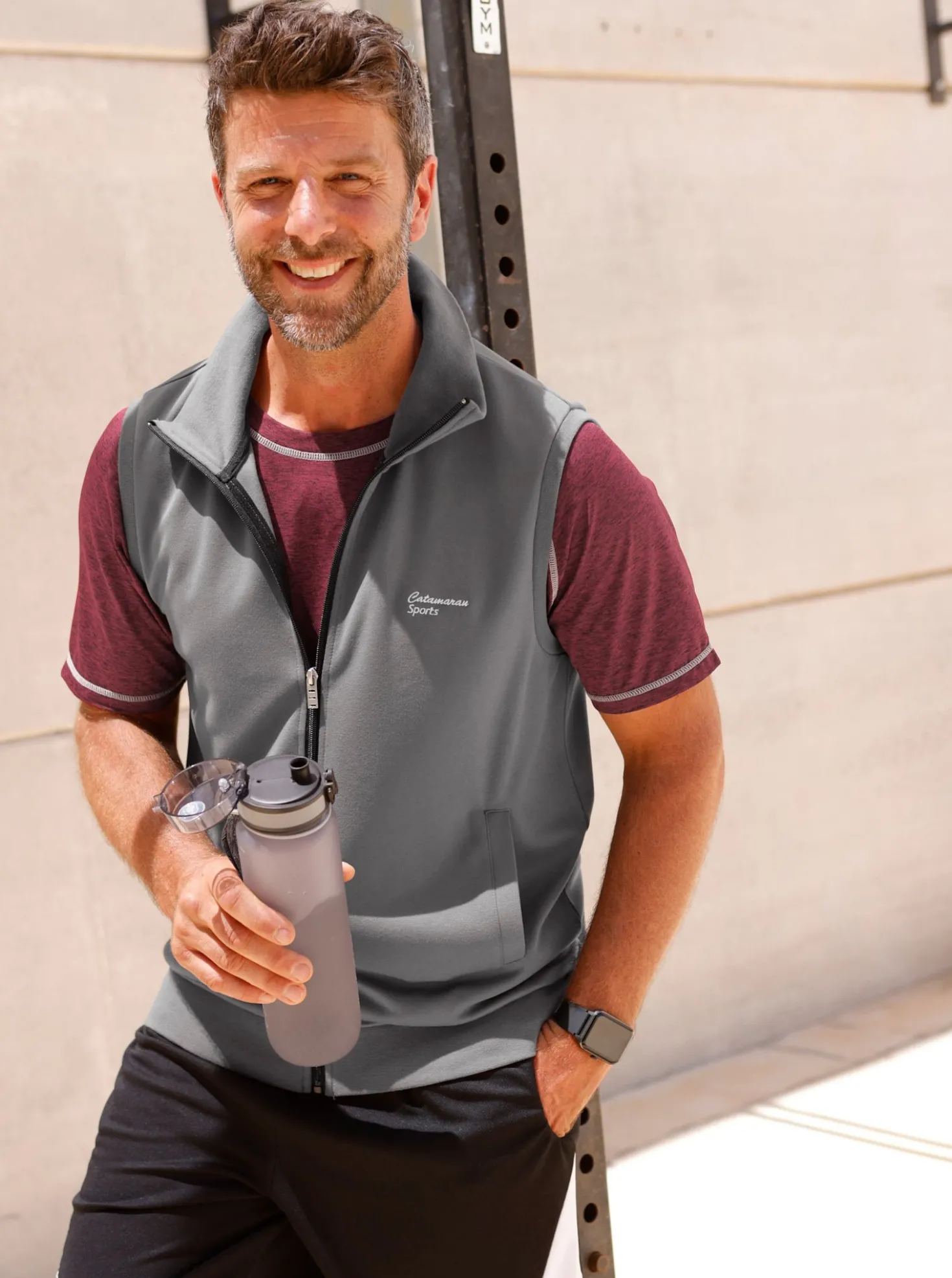 Sweatweste mit seitlichen Taschen