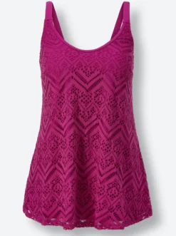 Tankini-Oberteil mit Spitze