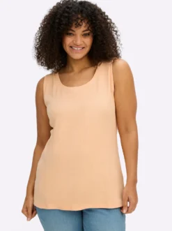 Tanktop mit Ajourtape am Ausschnitt