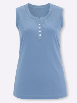 Tanktop mit Knöpfen in Perlmutt-Optik