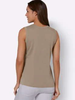 Tanktop mit Knöpfen in Perlmutt-Optik