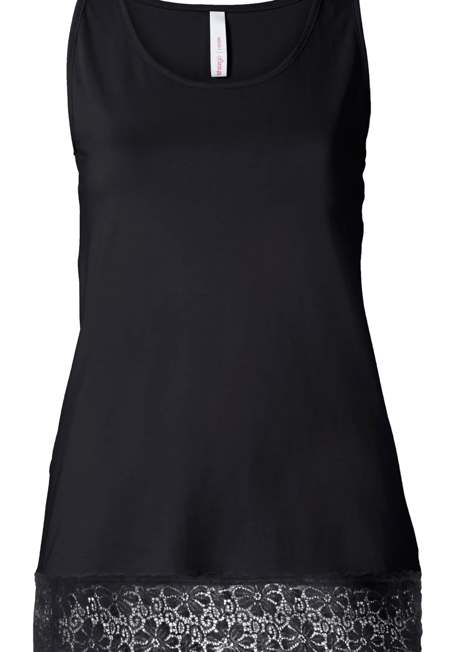 Tanktop mit Spitzensaum