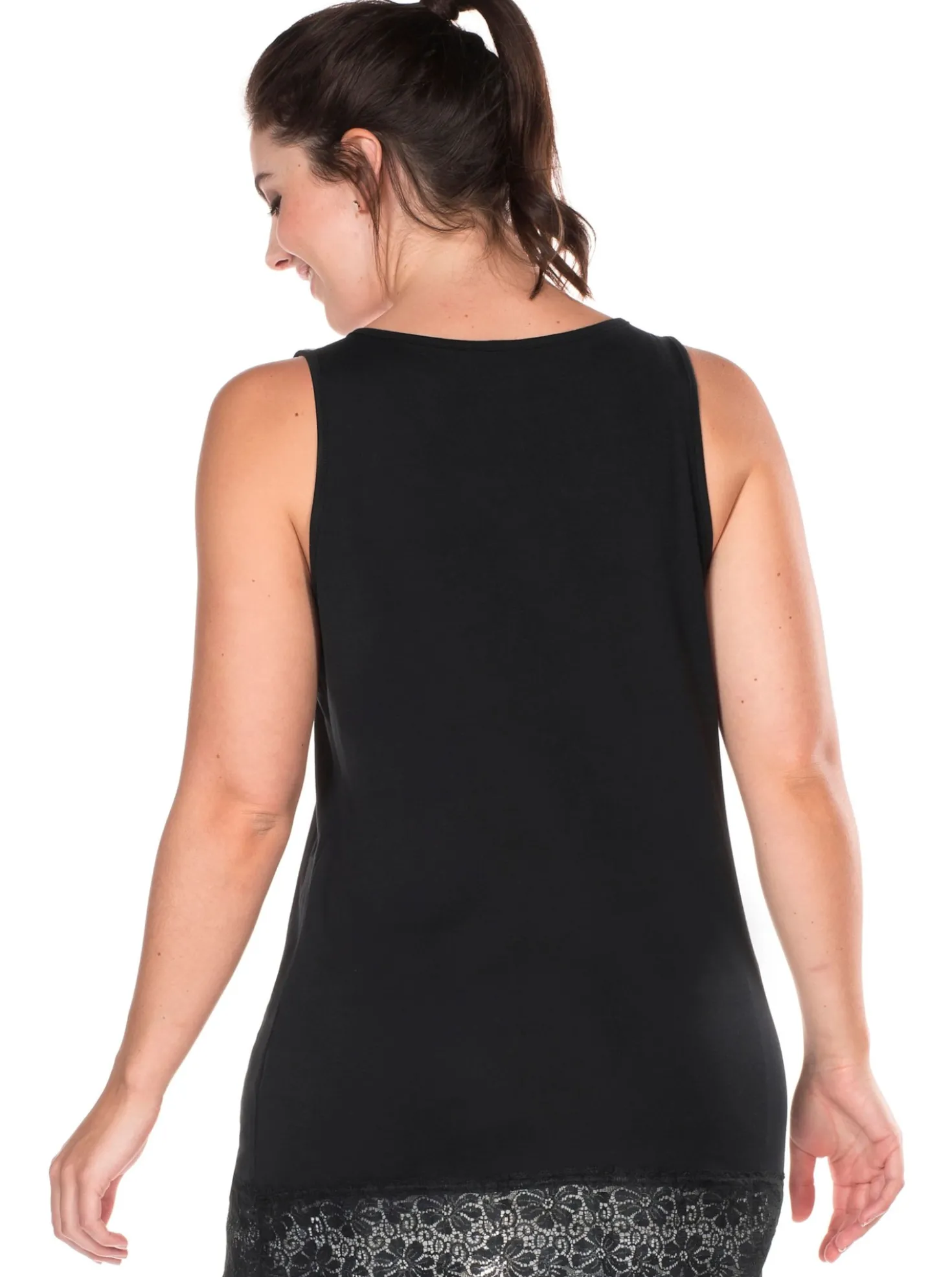 Tanktop mit Spitzensaum