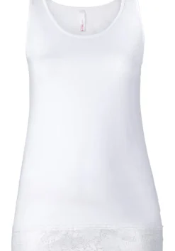 Tanktop mit Spitzensaum