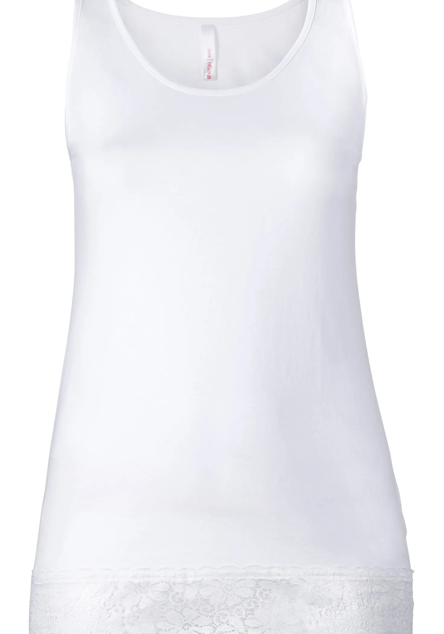Tanktop mit Spitzensaum
