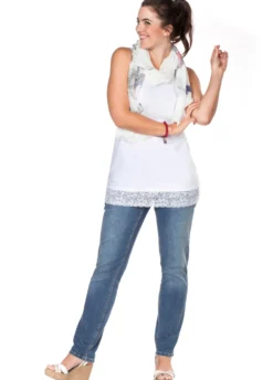 Tanktop mit Spitzensaum