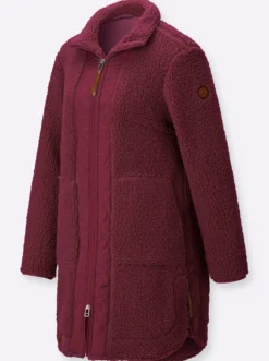 Teddyjacke mit Reißverschluss an den Saumschlitzen