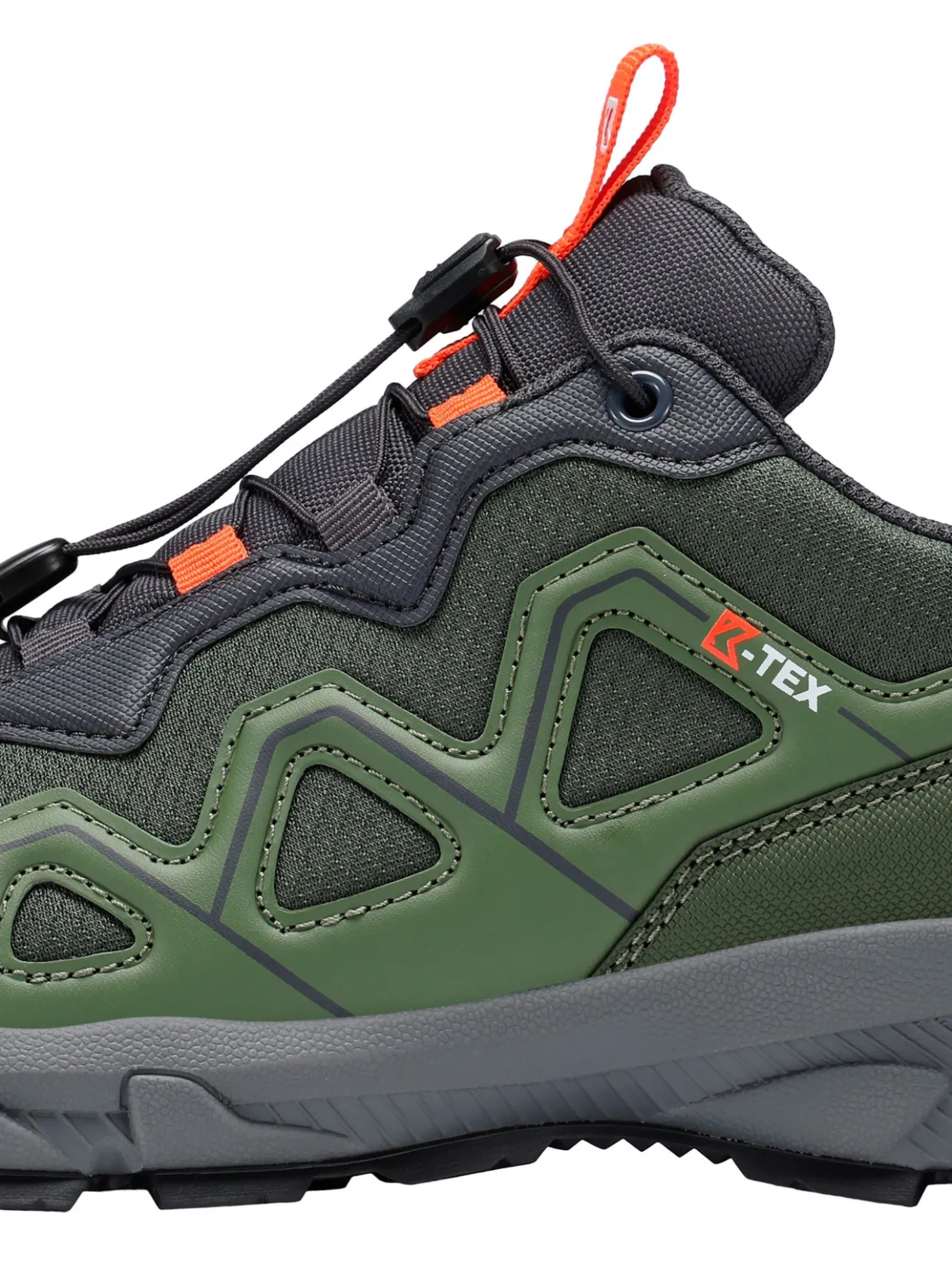 Trekkingschuh mit elastischen Schnürsenkeln