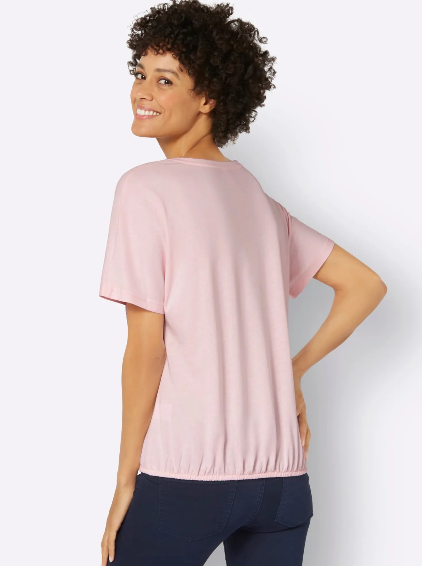 T-Shirt mit Blumen-Druck im Vorderteil