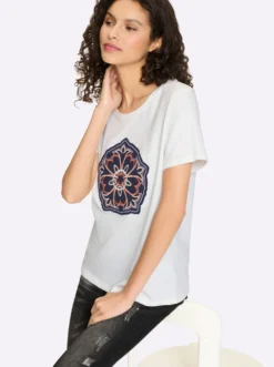 T-Shirt mit gesticktem Motiv