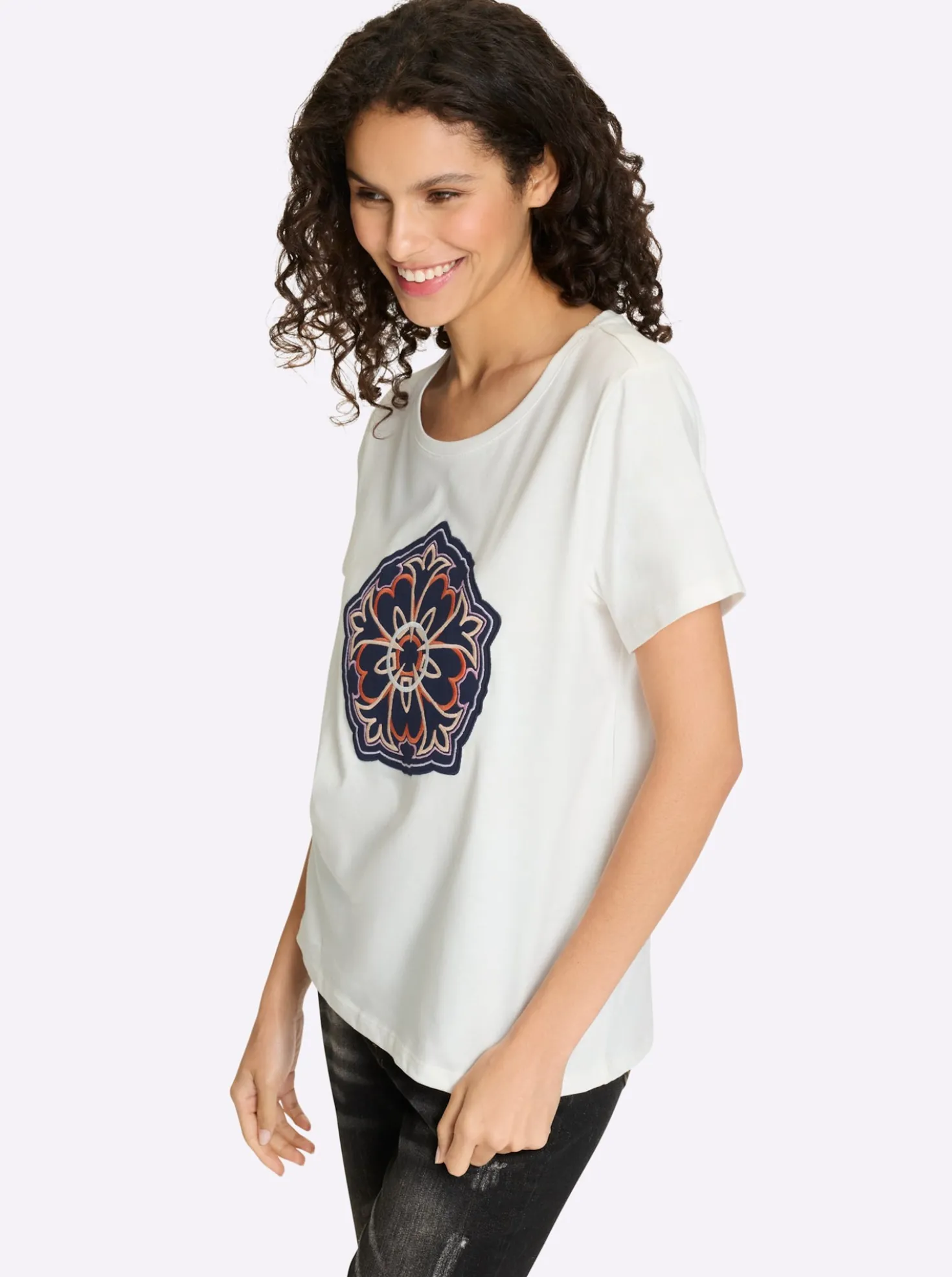 T-Shirt mit gesticktem Motiv