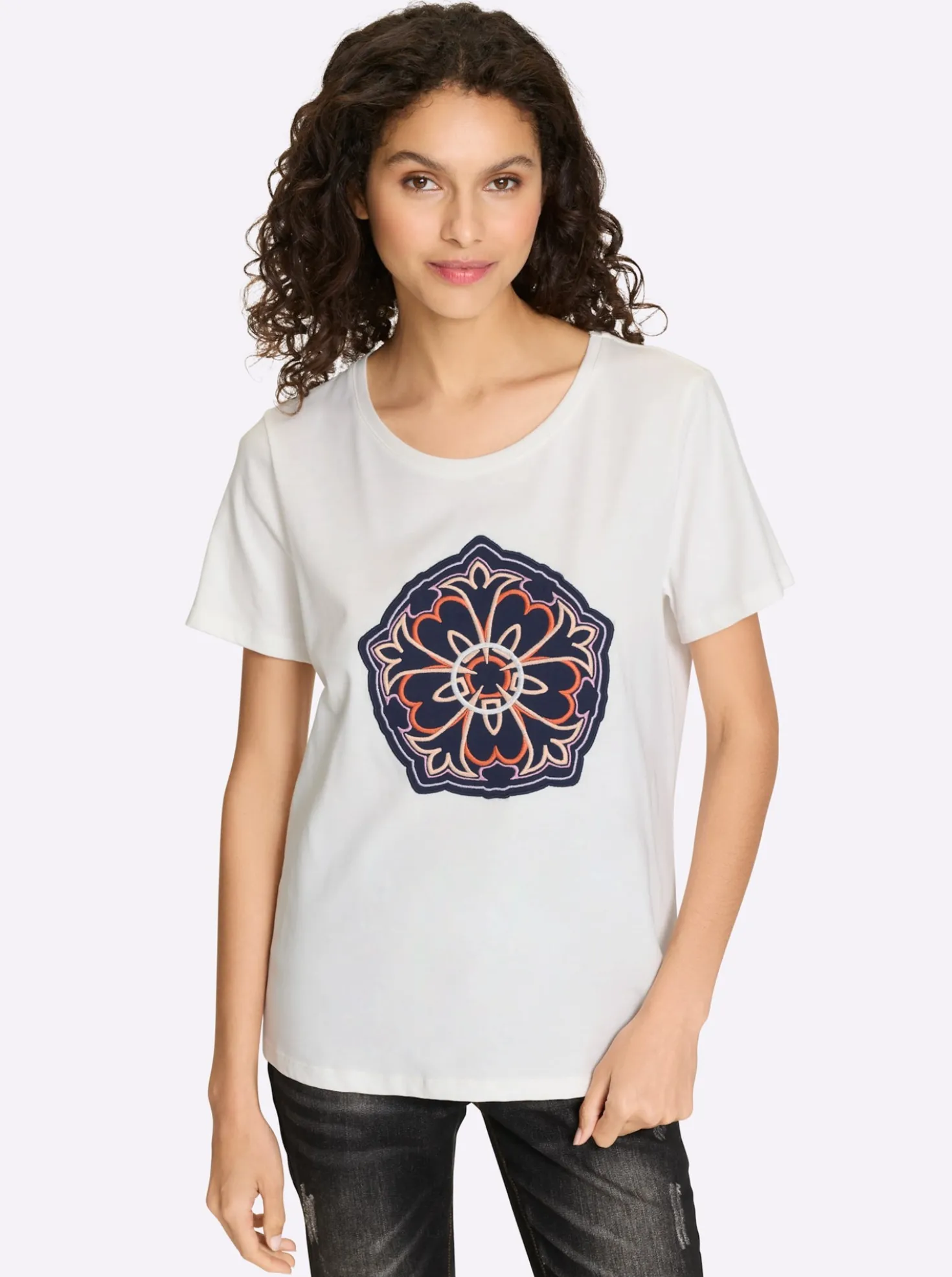 T-Shirt mit gesticktem Motiv
