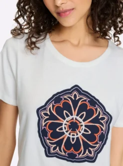 T-Shirt mit gesticktem Motiv