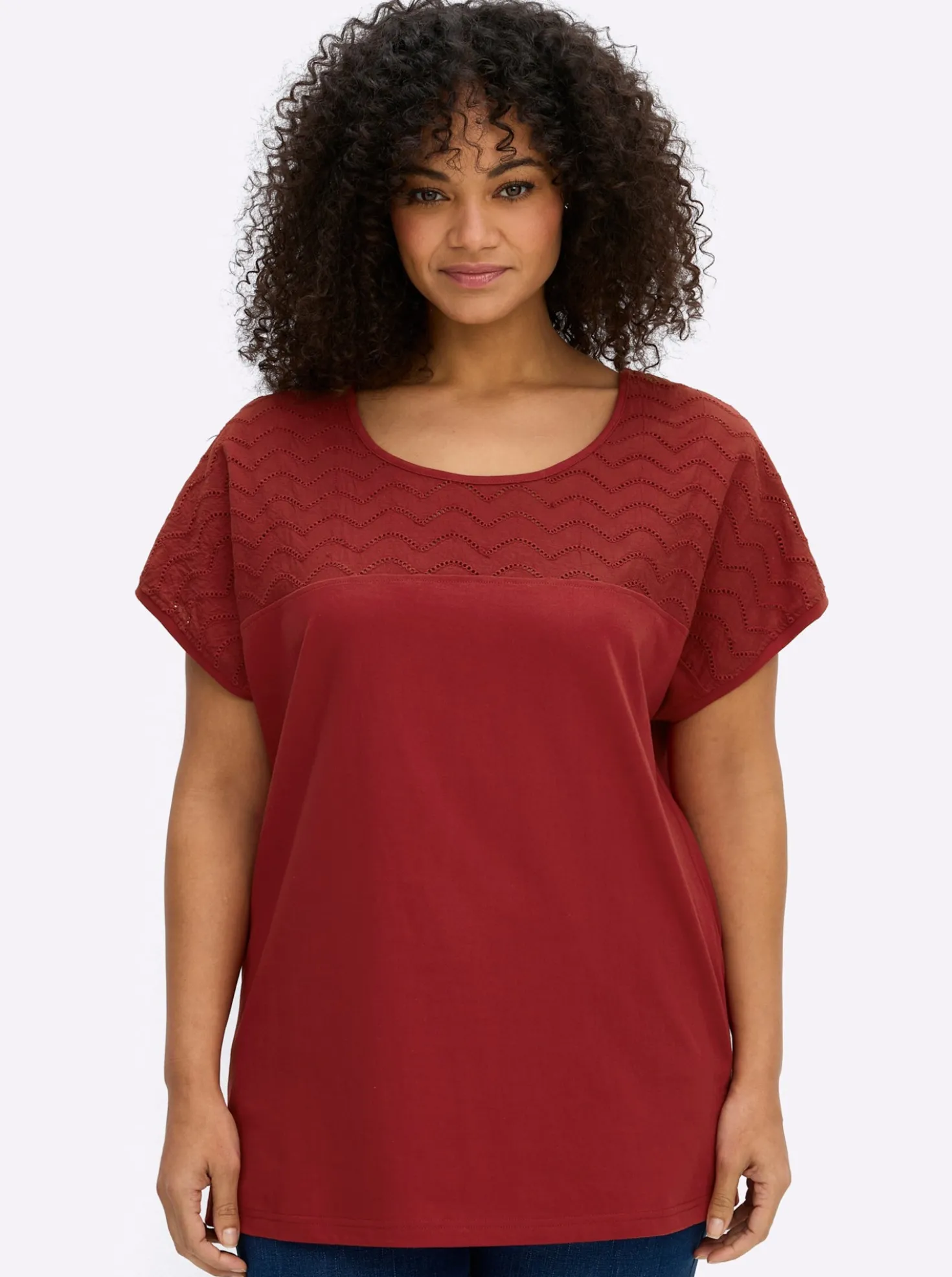 T-Shirt mit Lochspitze