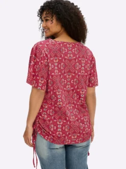 T-Shirt mit seitlicher Raffung