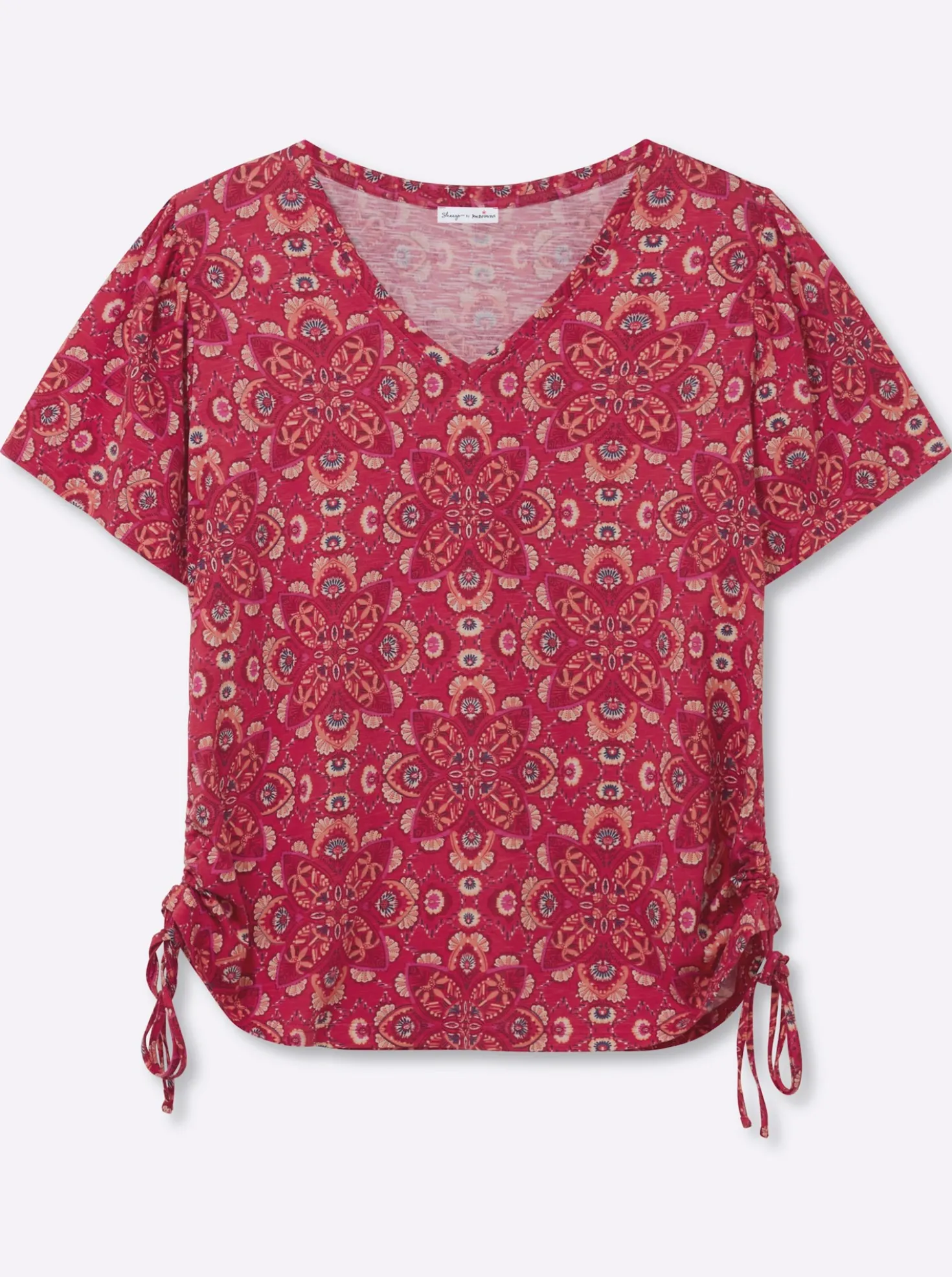 T-Shirt mit seitlicher Raffung