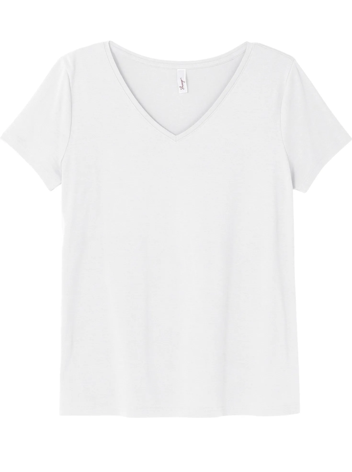 T-Shirt mit V-Ausschnitt, Rippqualität