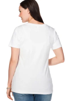 T-Shirt mit V-Ausschnitt, Rippqualität