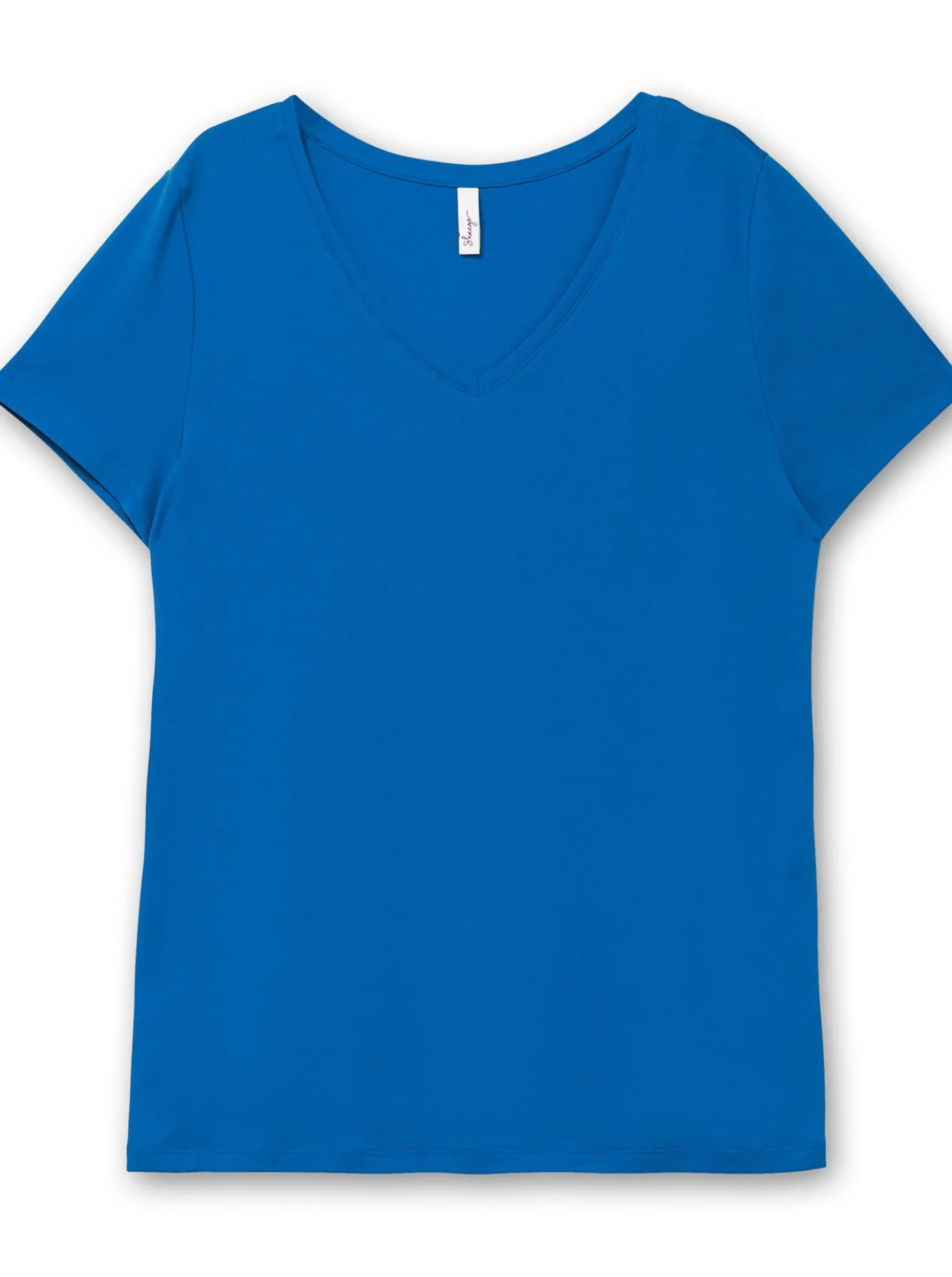 T-Shirt mit V-Ausschnitt, Rippqualität