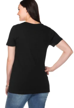 T-Shirt mit V-Ausschnitt, Rippqualität