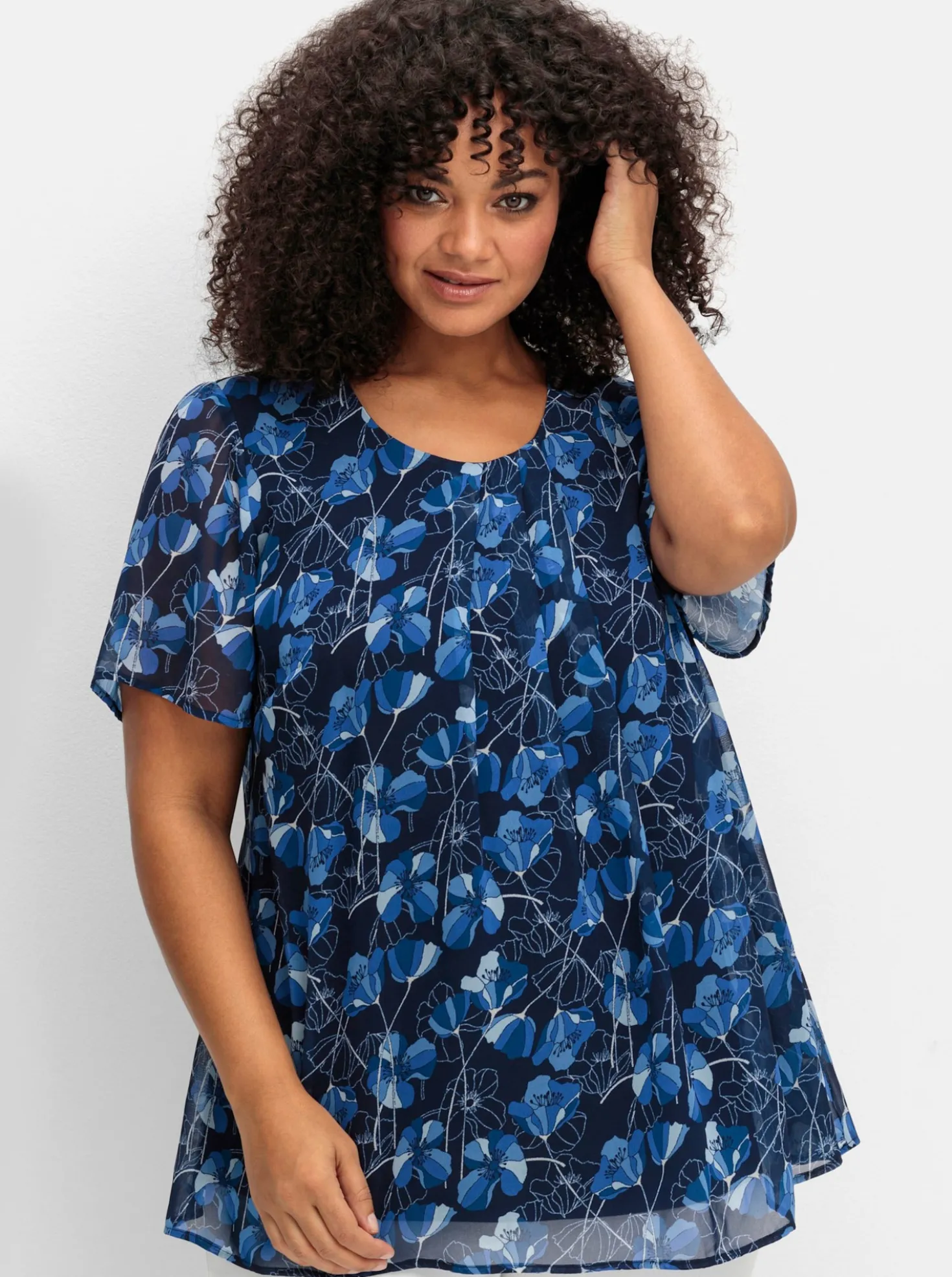 Tunika aus Chiffon, im Lagenlook