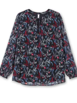 Tunika aus Chiffon, mit Alloverprint