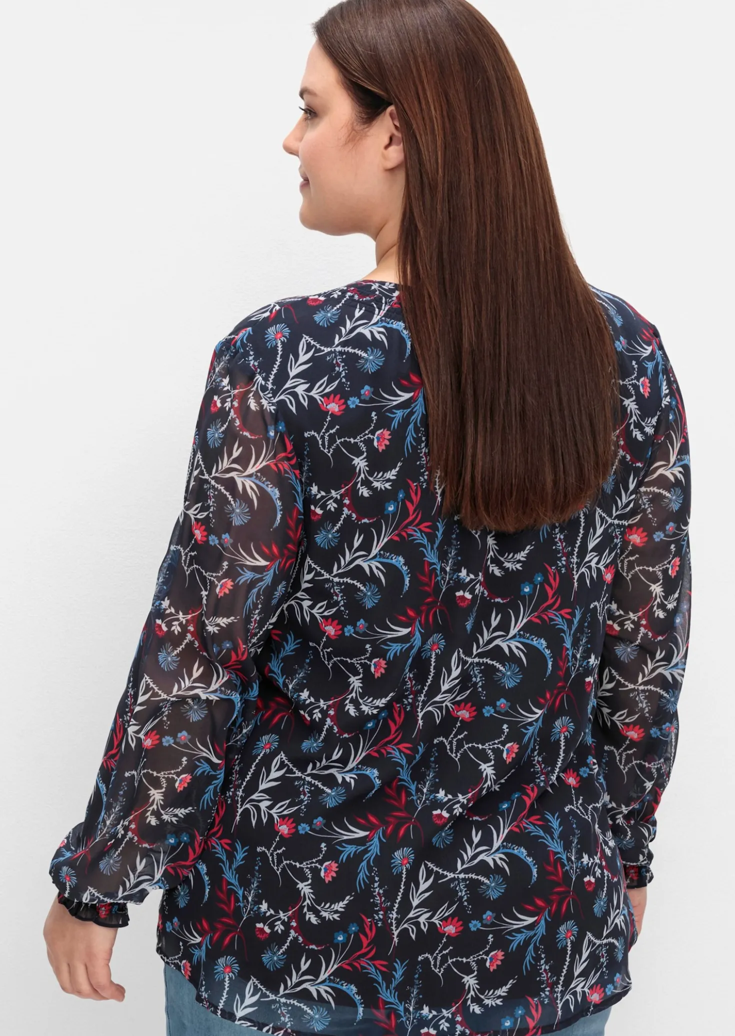 Tunika aus Chiffon, mit Alloverprint