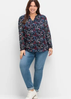 Tunika aus Chiffon, mit Alloverprint