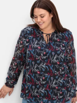 Tunika aus Chiffon, mit Alloverprint