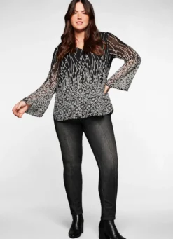 Tunika aus Chiffon, mit Untershirt