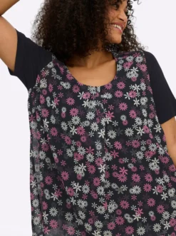 Tunika im Lagenlook, mit Chiffon-Body