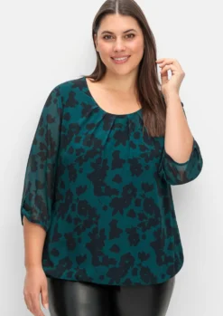 Tunika in Chiffon-Qualität, gefüttert