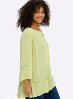Tunika mit 3/4-Arm und Lochmusterborte