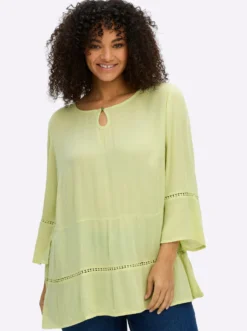 Tunika mit 3/4-Arm und Lochmusterborte