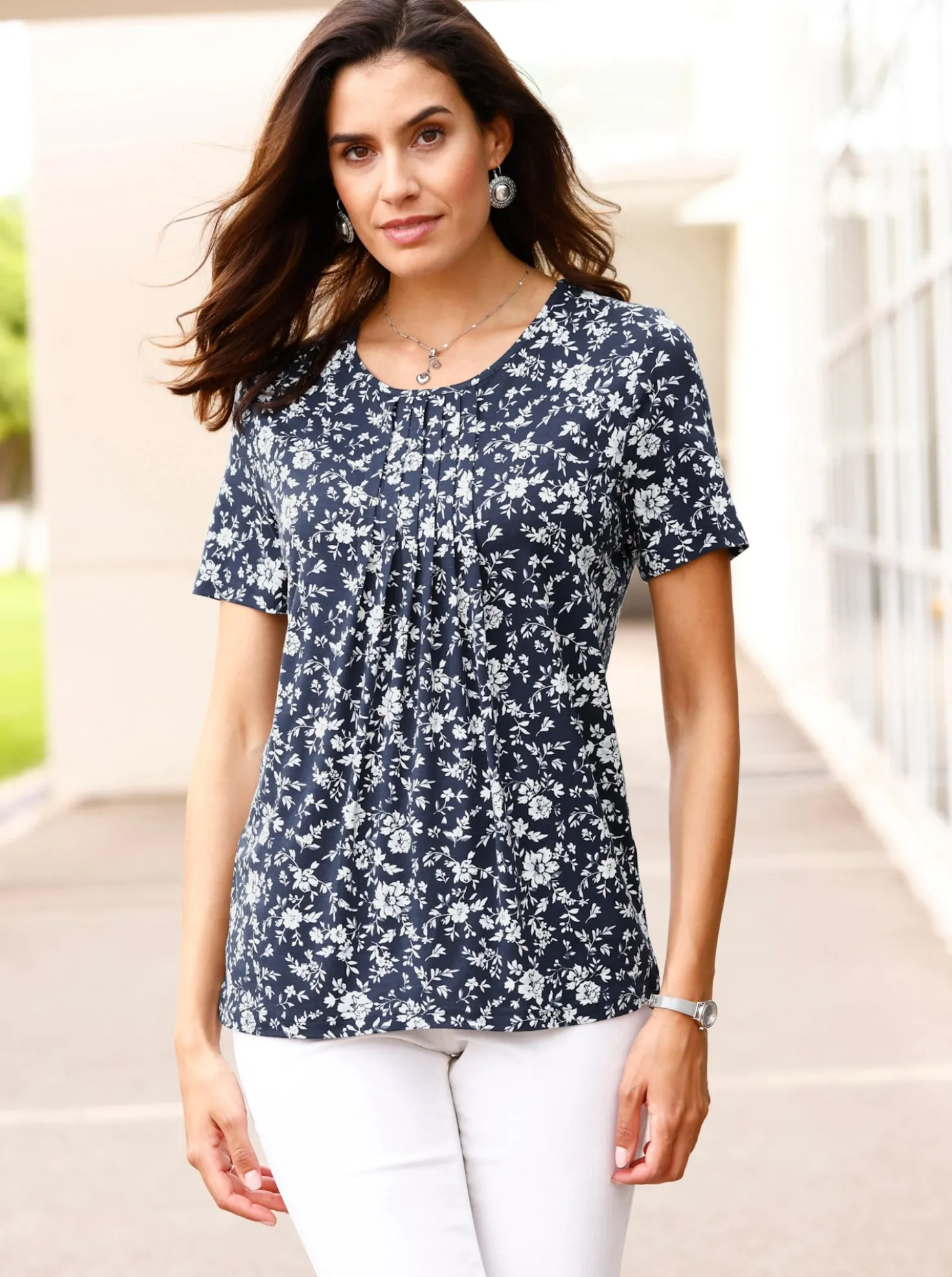 Tunikashirt mit Blümchen-Druck
