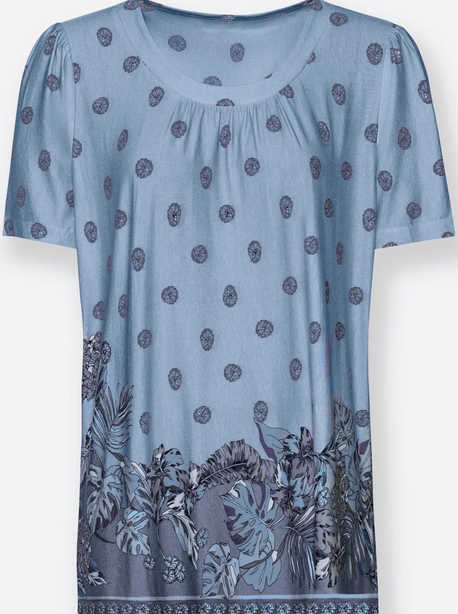 Tunikashirt mit Raffung am Ausschnitt
