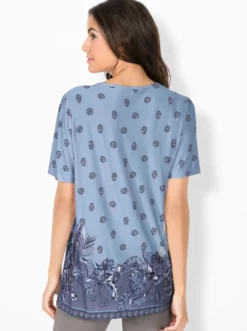 Tunikashirt mit Raffung am Ausschnitt
