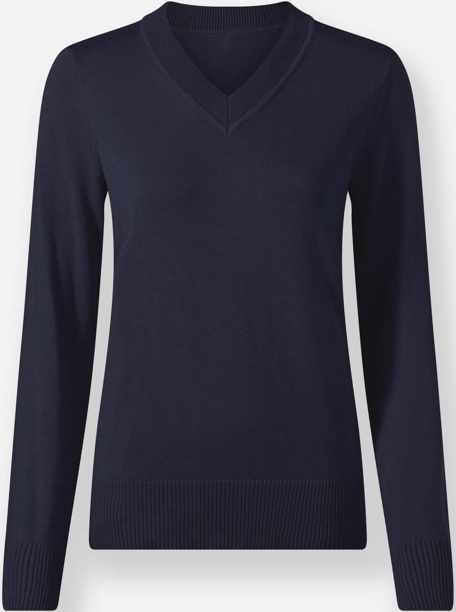 V-Ausschnitt-Pullover aus Feinstrick