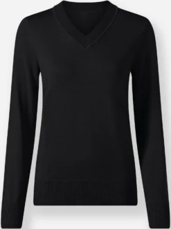 V-Ausschnitt-Pullover aus Feinstrick