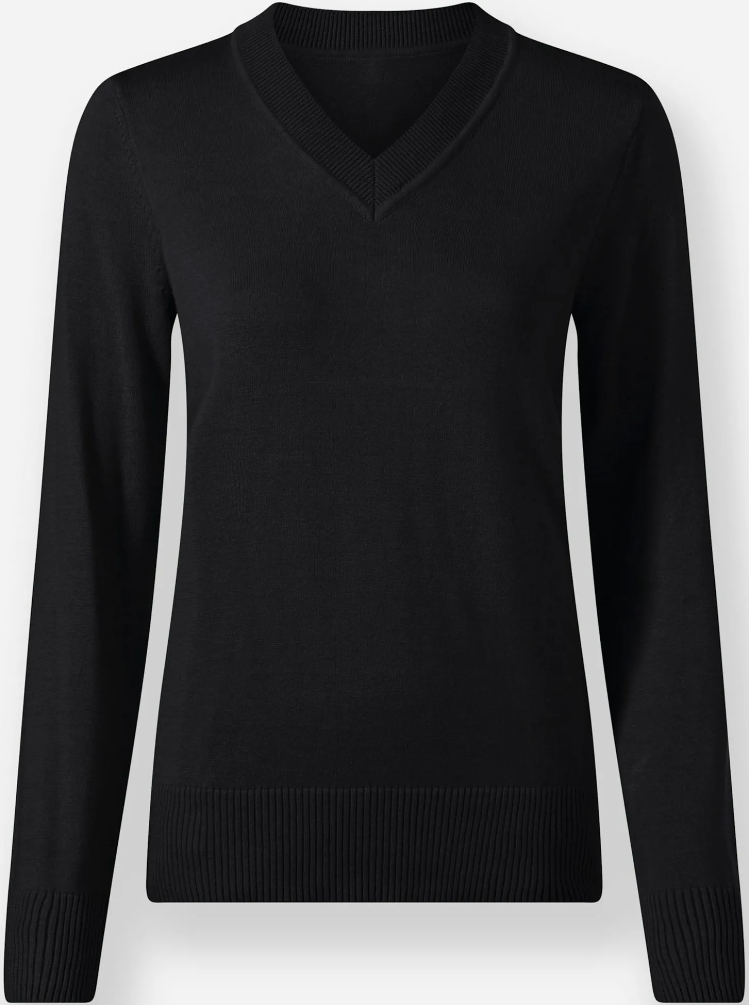 V-Ausschnitt-Pullover aus Feinstrick