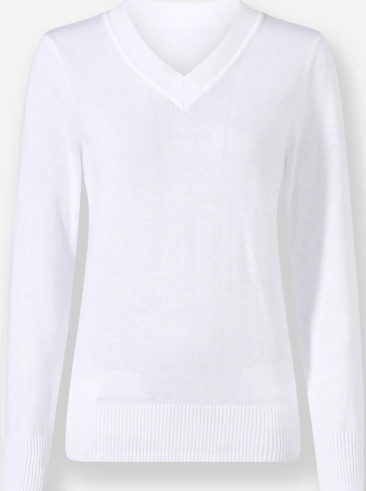V-Ausschnitt-Pullover aus Feinstrick